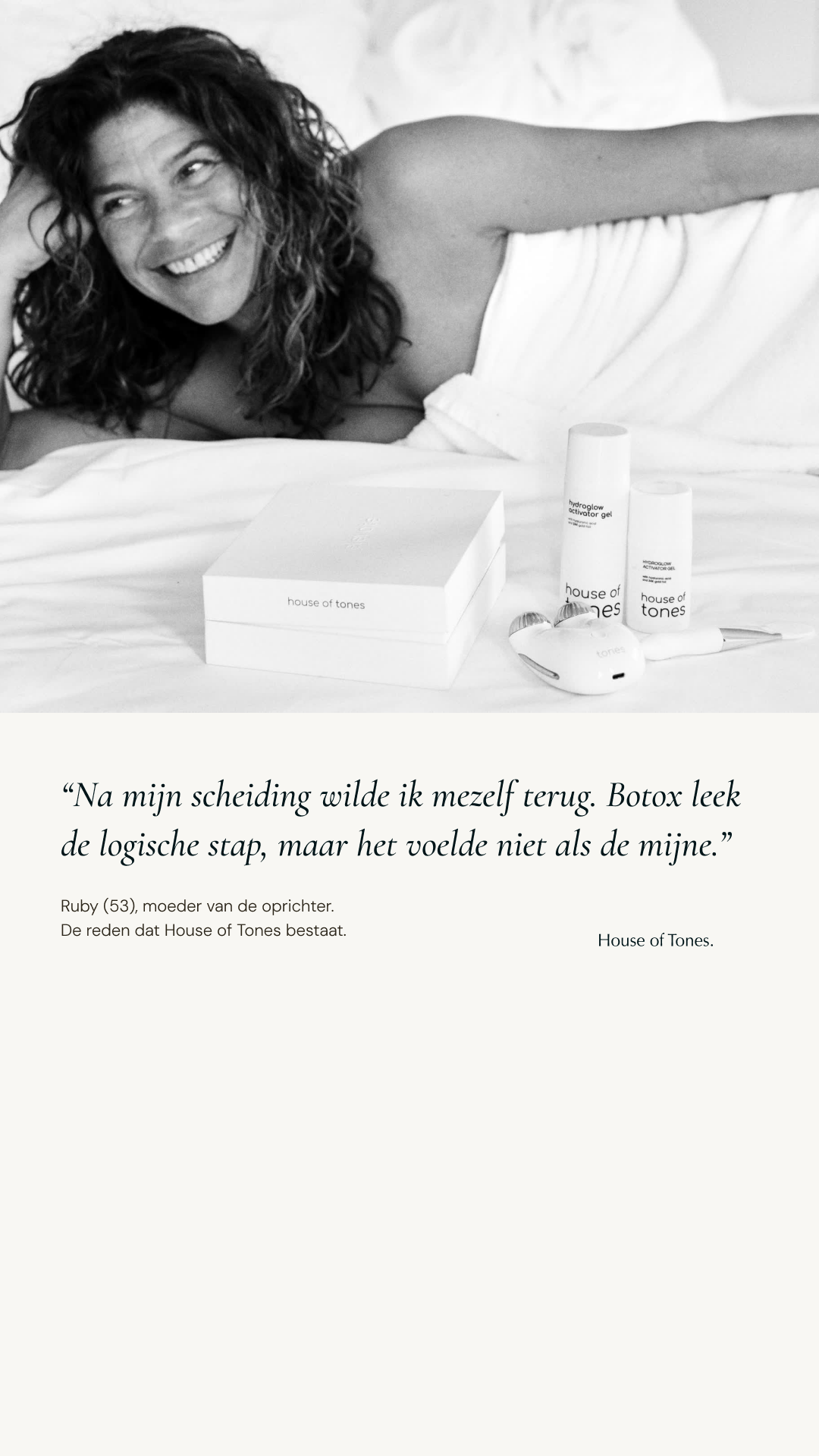 House of Tones advertentie, founder story, verticaal storyformaat