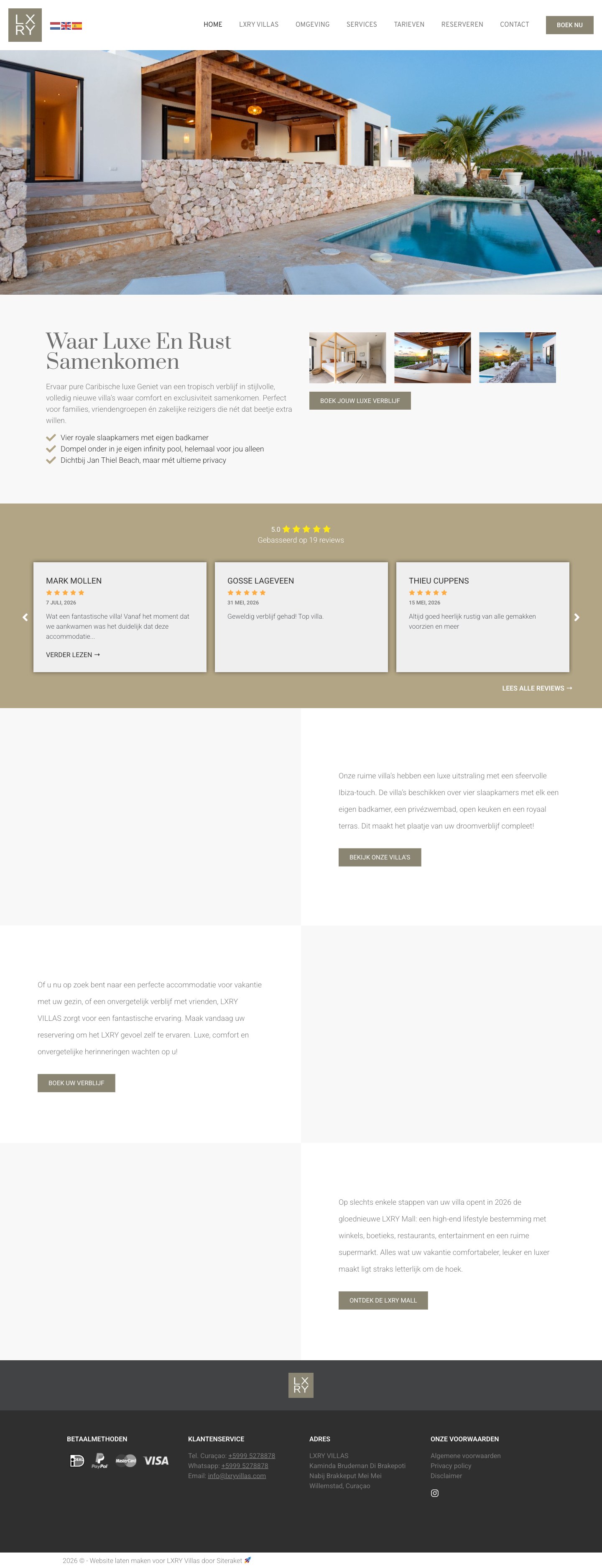 De oude homepage