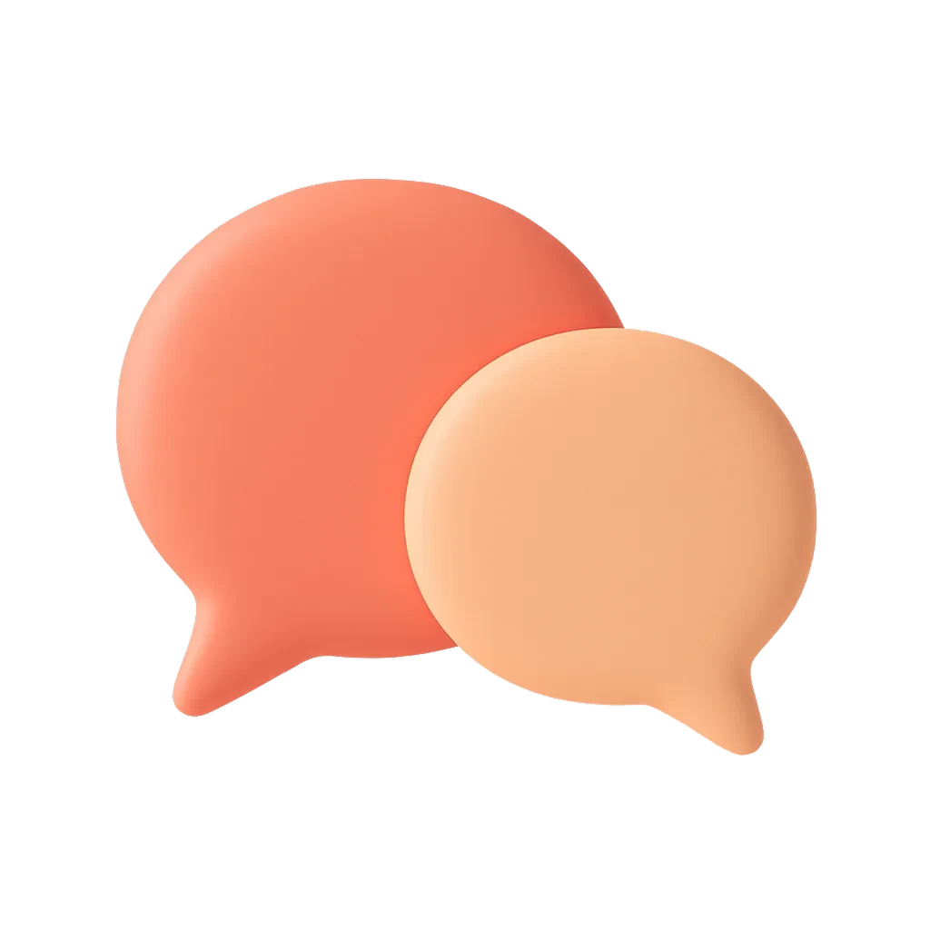 Floating chat bubbles and a tidy inbox